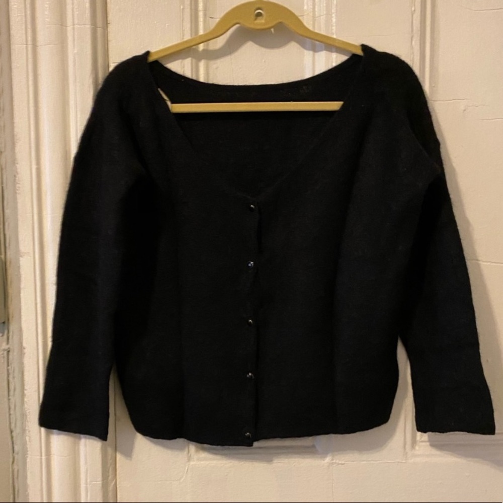 Sezane Black Berry Cardigan